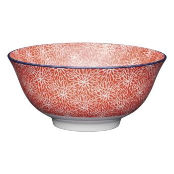 Czerwona miska ceramiczna Kitchen Craft Floral, ø 16 cm