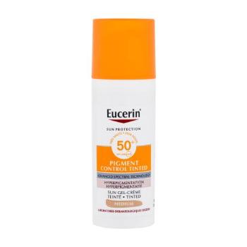 Eucerin Sun Protection Pigment Control Tinted Gel-Cream SPF50+ 50 ml preparat do opalania twarzy dla kobiet Medium