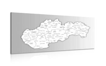 Obraz czarno-biała mapa Słowacji - 100x50