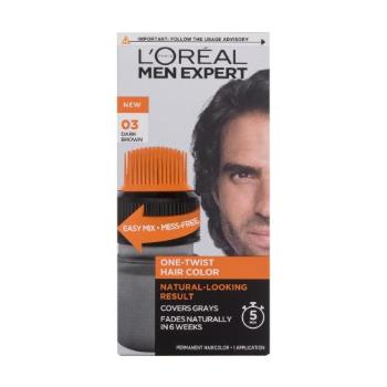 L'Oréal Paris Men Expert One-Twist Hair Color 50 ml farba do włosów dla mężczyzn Uszkodzone pudełko 03 Dark Brown