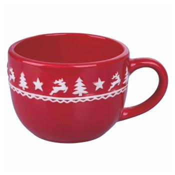 Czerwony świąteczny kubek ceramiczny 410 ml Xmas – Villa d'Este