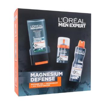 L'Oréal Paris Men Expert Magnesium Defence zestaw Krem do twarzy na dzień 50 ml + dezodorant 150 ml + żel pod prysznic 300 ml M Uszkodzone pudełko