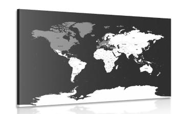 Obraz nowoczesna mapa z czarno-białym akcentem - 120x80