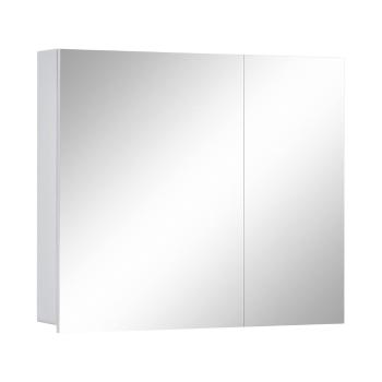 Biała ścienna szafka łazienkowa z lustrem Støraa Wisla, 80x70 cm