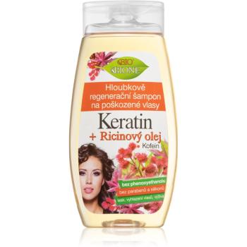 Bione Cosmetics Keratin + Ricinový olej szampon głęboko regenerujący do włosów 260 ml