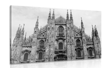 Obraz katedra w Mediolanie w wersji czarno-białej - 60x40