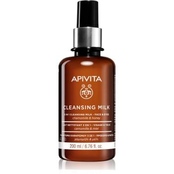 Apivita Cleansing Chamomile & Honey Mleczko oczyszczające 3 w 1 do twarzy i okolic oczu 200 ml