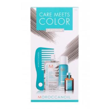 Moroccanoil Care Meets Color zestaw Maska do włosów 30 ml + suchy szampon 65 ml + olejek do włosów 15 ml + mini grzebień dla kobiet Platinum