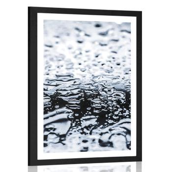 Plakat z passe-partout tekstura wody - 60x90 black
