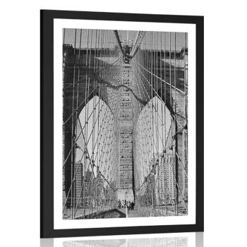 Plakat z passe-partout Manhattan w Nowym Jorku w czerni i bieli - 40x60 black