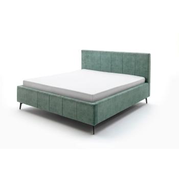 Zielone łóżko podwójne z siatką i schowkiem Meise Möbel Lizzano, 180 x 200 cm