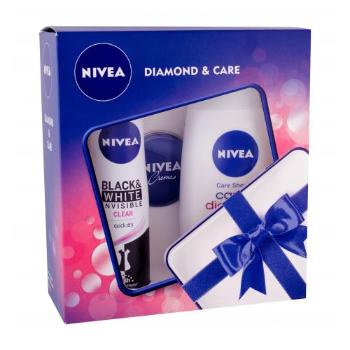 Nivea Care & Diamond zestaw Żel pod prysznic Care & Diamond 250 ml + Antyperspirant Invisible For Black & White Clear 150 ml + Krem Nivea 30 ml W