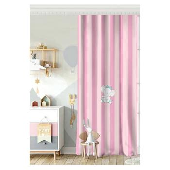Różowa zasłona z domieszką bawełny Minimalist Home World, 140x260 cm
