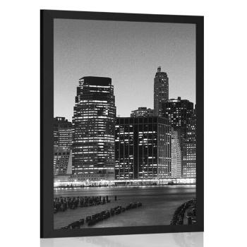 Plakat nocny New York w czerni i bieli - 40x60 black