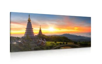 Obraz poranny wschód słońca nad Tajlandią - 100x50