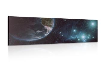 Obraz wszechświat i kula ziemska - 150x50
