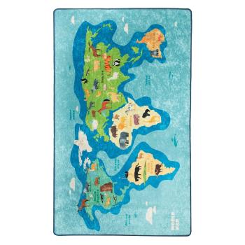 Niebieski antypoślizgowy dywan dziecięcy Conceptum Hypnose Map, 200x290 cm