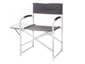 Składane krzesło ze stolikiem składanym - szary - Rozmiar 50 x 55 x 80 cm