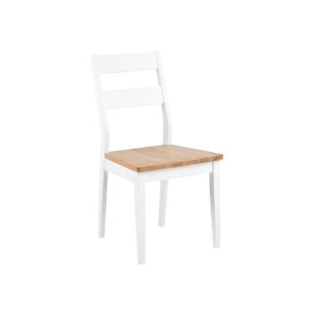 Brązowo-białe krzesło do jadalni z drewna dębowego i kauczukowca Actona Derri