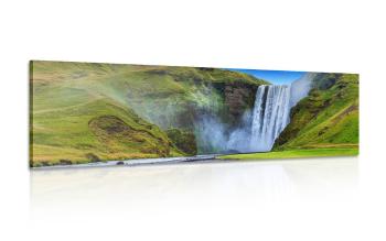 Obraz ikoniczny wodospad Islandii - 135x45