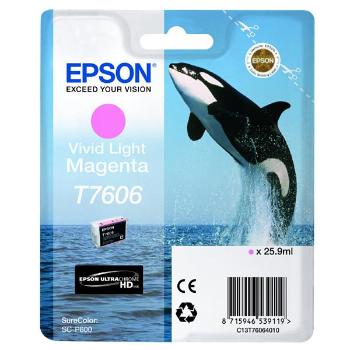 Epson originální ink C13T76064010, T7606, vivid light  magenta, 25,9ml, 1ks, Epson SureColor SC-P600