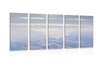 5 części obraz góry zalane chmurami - 100x50