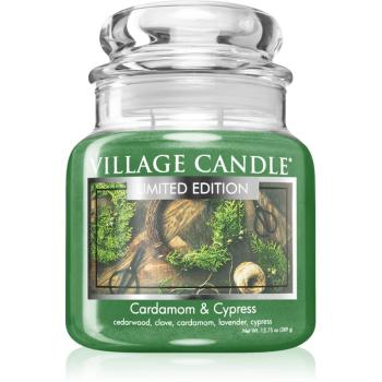 Village Candle Cardamom & Cypress świeczka zapachowa (Glass Lid) 389 g