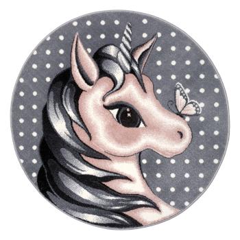 Szary dywan dziecięcy ø 133 cm Cute Unicorn – Hanse Home