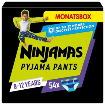 NINJAMAS Pyjama Pants Pudełko miesięczne dla chłopców, 8-12 lat, 54 szt.
