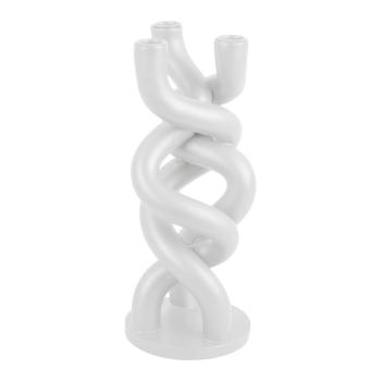 Biały ceramiczny świecznik na trzy świeczki PT LIVING Twisted, wys. 31,4 cm
