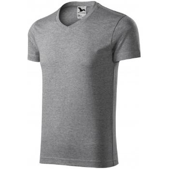 Obcisła koszulka męska, ciemnoszary marmur, XL
