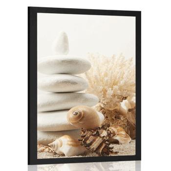Plakat Kamienie Zen z muszlami - 30x45 white
