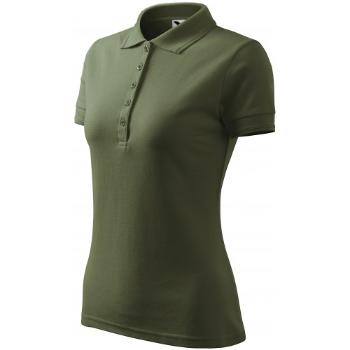 Damska elegancka koszulka polo, khaki, XL