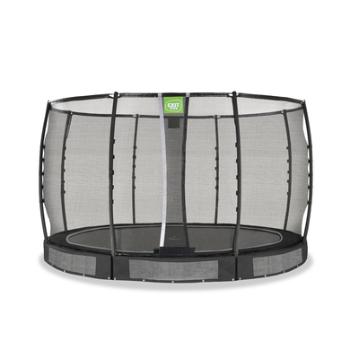 EXIT Silhouette trampolina ziemna ø366 cm z siatką zabezpieczającą - zielona