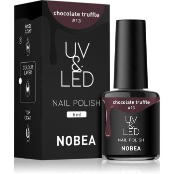 NOBEA UV & LED Nail Polish zelowy lakier do paznokcji z UV / przy użyciu lampy LED błyszczący odcień Chocolate truffle #13 6 ml
