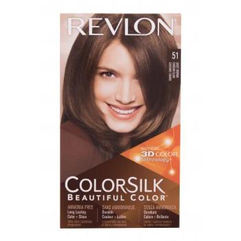 Revlon Colorsilk Beautiful Color farba do włosów Farba do włosów 59,1 ml + odżywka 11,8 ml + rękawiczki dla kobiet Uszkodzone pudełko 51 Light Brown
