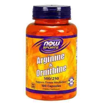 NOW Arginine & Ornithine - 100capsBoostery Azotowe > AAKG i Cytruliny