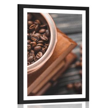 Plakat z passe-partout młynek do kawy vintage - 40x60 black