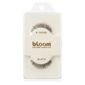Bloom Natural naklejane sztuczne rzęsy z naturalnych włosów No. 747XS (Black) 1 cm