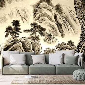 Tapeta chińskie malarstwo pejzażowe w sepii - 150x100