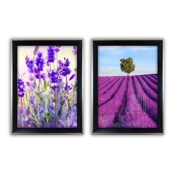 Zestaw 2 szklanych obrazów Vavien Artwork Lavender, 35x45 cm