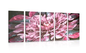 5-częściowy obraz magiczny różowy kwiat - 200x100