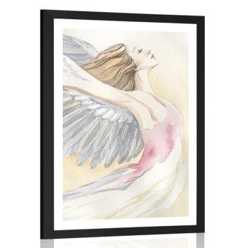 Plakat z passe-partout wolny anioł - 30x45 white