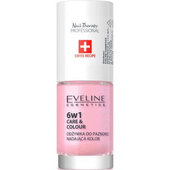 Eveline Cosmetics Nail Therapy Care & Colour odżywka do paznokci 6 in 1 odcień Shimmer Pink 5 ml