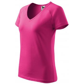 Damska koszulka slim fit z raglanowym rękawem, purpurowy, S