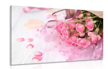 Obraz bukiet różowych róż - 60x40