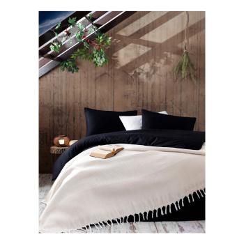 Jasnobeżowa bawełniana narzuta na łóżko Galina Beige White, 220x240 cm