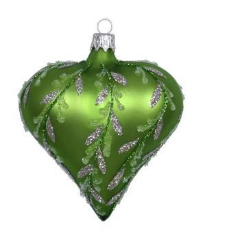 Zestaw 3 zielonych szklanych bombek Ego Dekor Heart