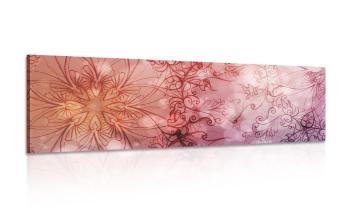 Obraz kwiatowa Mandala - 150x50