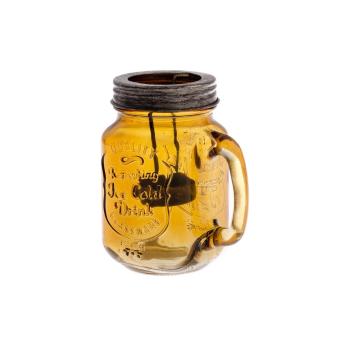 Pomarańczowy świecznik szklany Dakls Rura, wys.13,5 cm